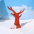 Miniature de tronc d'arbre enneigé lumineux en résine pour micro-paysages créatifs d'hiver - Arbre de Couleur Claire