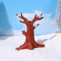 Figurine miniature de tronc d'arbre en résine marron avec neige colorée pailletée - Arbre de Couleur Foncée