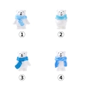 Miniature polar bear figurines with blue scarves for DIY micro landscape resin decor - Assorted Flower And Geometric Style Combination
