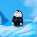 Cute resin penguin figurine in black and white finish for miniature moss landscapes - Black And White Style D
