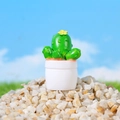 Cactus in miniatura per casa delle bambole in vaso bianco con fiore giallo per paesaggi - Stile Cactus a Fiore Giallo (Stile A)