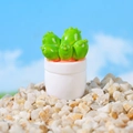 Miniatura di pianta succulenta verde artificiale per casa delle bambole in vaso bianco - Stile Pianta Succulenta Multinfoglia (Stile B)