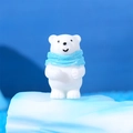 Miniature polar bear figurine with sky blue scarf for micro landscape DIY decor - Light Blue Scarf Style (Style B)