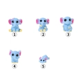 5-teiliges Set lila Elefanten-Miniaturfiguren aus Harz für DIY-Mikrolandschaften Dekor - Komplette Set-Kollektion