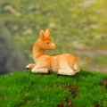 Realistic resin deer figurine in lying pose with white spots and detailed fur texture - Laying Deer (C Style)