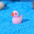 Miniature pink resin duck figurine for succulent plants and micro landscape decor - Pink