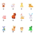 Lot de 12 figurines d'animaux mignons en résine pour bureau et décoration - Ensemble Complet