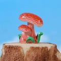 Miniature double red mushroom figurine for moss micro landscape and succulent decor - Red Double Head Style (Style B)