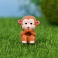 Figurine de singe mignonne en résine orange brun pour micro-paysages de plantes - Singe