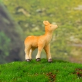 Miniature fawn figurine with realistic fur texture on green grass for garden decor - Front Standing Deer (E Style)
