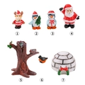 7-teiliges Miniatur Weihnachtsfiguren Set aus Harz mit Weihnachtsmann und Rentier - Vollständiges Set Stil