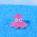 Pink translucent octopus resin miniature with glitter finish for micro landscapes - Style E