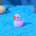 Miniature purple resin duck figurine for succulent micro landscape and garden decor - Purple
