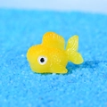 Miniature yellow resin goldfish figurine for micro landscapes and aquarium decoration - Style F