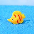 Miniature yellow tropical fish figurine with red stripes for DIY micro landscape - Style G