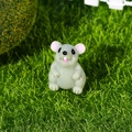 Miniature resin mouse figurine for garden landscape with light gray and pink details - Grey Mouse