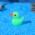 Miniature green duck resin figurine with orange beak for moss landscape and bonsai decor - Green