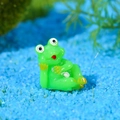 Miniature resin frog figurine in relaxed pose for aquarium and fairy garden decor - Style F