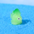Miniature bright green tropical fish resin ornament for micro landscape decoration - Style J