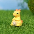 Mini figurine de dragon en résine jaune pour micro paysage et décoration de plantes - Dragon