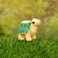Miniature green turtle figurine with geometric patterns for moss micro-landscape decor - Turtle