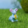 Mignonne figurine de souris bleue en résine avec maïs pour décor de succulentes - Souris