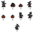 Miniature Halloween resin decor set featuring spooky pumpkin lanterns and black dead trees - Complete Variety Assortment