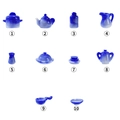 Miniature blue and white porcelain tableware set for dollhouse DIY kitchen decor - Blue and White Porcelain Style