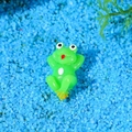 Miniature resin green frog figurine lying in relaxing pose for aquarium decor - Style J
