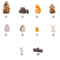 Set de figuritas de resina para jardín con erizos, ardillas y casas de paja - Colección de Conejo Erizo Ardilla y Casa de Paja