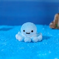 Miniature resin octopus figurine with blue gradient finish and bubble texture for micro landscapes - Octopus