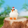 Mini-Henne aus weißem Harz mit rotem Kamm für Sukkulenten DIY Mikro-Landschaften - Weißes Küken