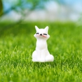 Mini figurine de renard blanc en résine pour micro paysage DIY et décoration - Fourrure de Renard Blanc