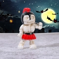 Figurine guerrier squelette d'Halloween avec casque et épée décor en résine - Style B