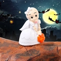 3D Halloween Skelettbraut Figur mit Kürbis Tasche und weißem Schleier für Feiertagsdeko - Skelettbraut Stil (Stil A)