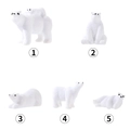 Set of five cute polar bear figurines in various poses for miniature landscape decor - 5 Pcs/Set