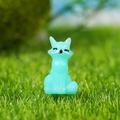 Miniature de renard bleu clair pour jardin de succulentes et décoration de bureau - Renard Cyan