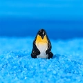 Miniature resin penguin figurine in sitting pose for micro landscape decorations - Style C
