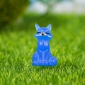 Miniature blue fox resin figurine with matte finish for DIY fairy garden decor - Blue Fox