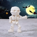 Mini figurina di scheletro in resina avorio stile Q carino per decoro di Halloween - Stile F