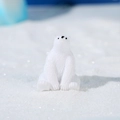 Miniature white polar bear figurine with detailed fur texture for micro landscapes - Letter B