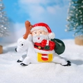 Miniatura di Babbo Natale che cavalca una renna per decorazione micro paesaggio - Stile Babbo Natale a Cavallo di una Renna (A Style)