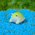 Miniatuur hars kikker beeldje voor succulent landschap en tuin decoratie - Geelgroene Kikker