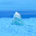 Resin iceberg miniature ornament with blue gradient and ice crackle texture finish - Style F