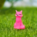 Pink resin fox miniature figurine for DIY micro landscape garden decoration - Rose Red Fox
