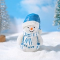 Statuina di pupazzo di neve in miniatura con cappello blu per decorazioni natalizie - Stile Pupazzo di Neve con Cappello Blu (D Style)