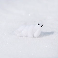 Miniature white polar bear figurine with detailed fur texture for micro landscapes - Lying Sideways Polar Bear (E)