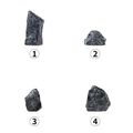 Miniature zen garden black mountain stones in four different realistic resin styles - Styles A To D Combination