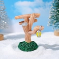 Miniatura ceppo d'albero in resina con lanterna su base di muschio per paesaggio di Natale - Stile Ceppo di Lampione (F Style)