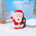 Statuetta in miniatura di Babbo Natale in resina con sacco regalo per decoro natalizio - Stile Babbo Natale che Saluta (G Style)